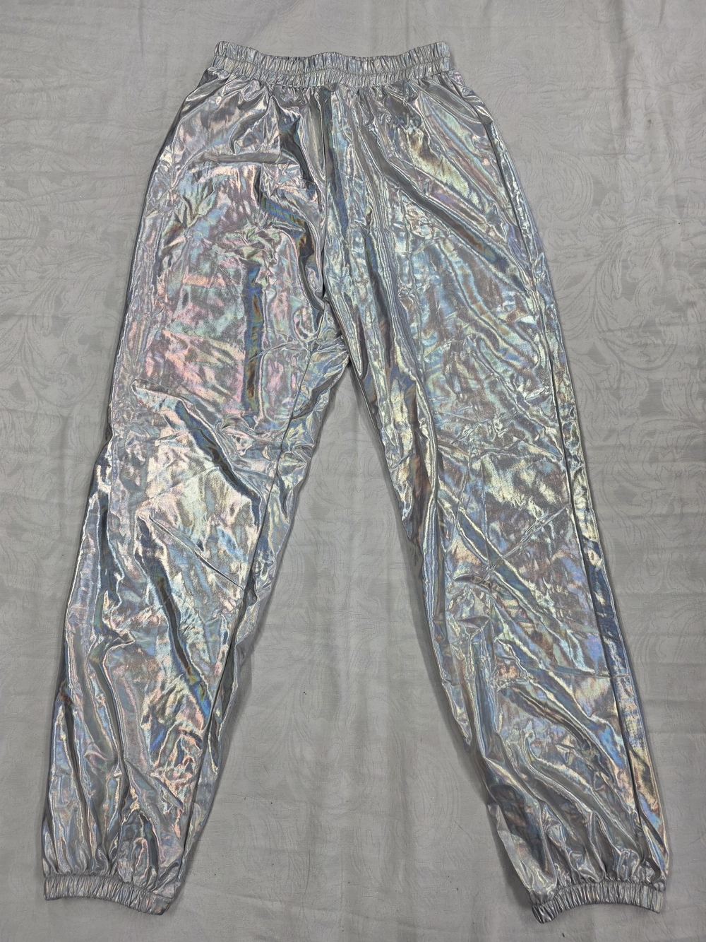 Shein Silver Holographic Jogger Pants - Size S